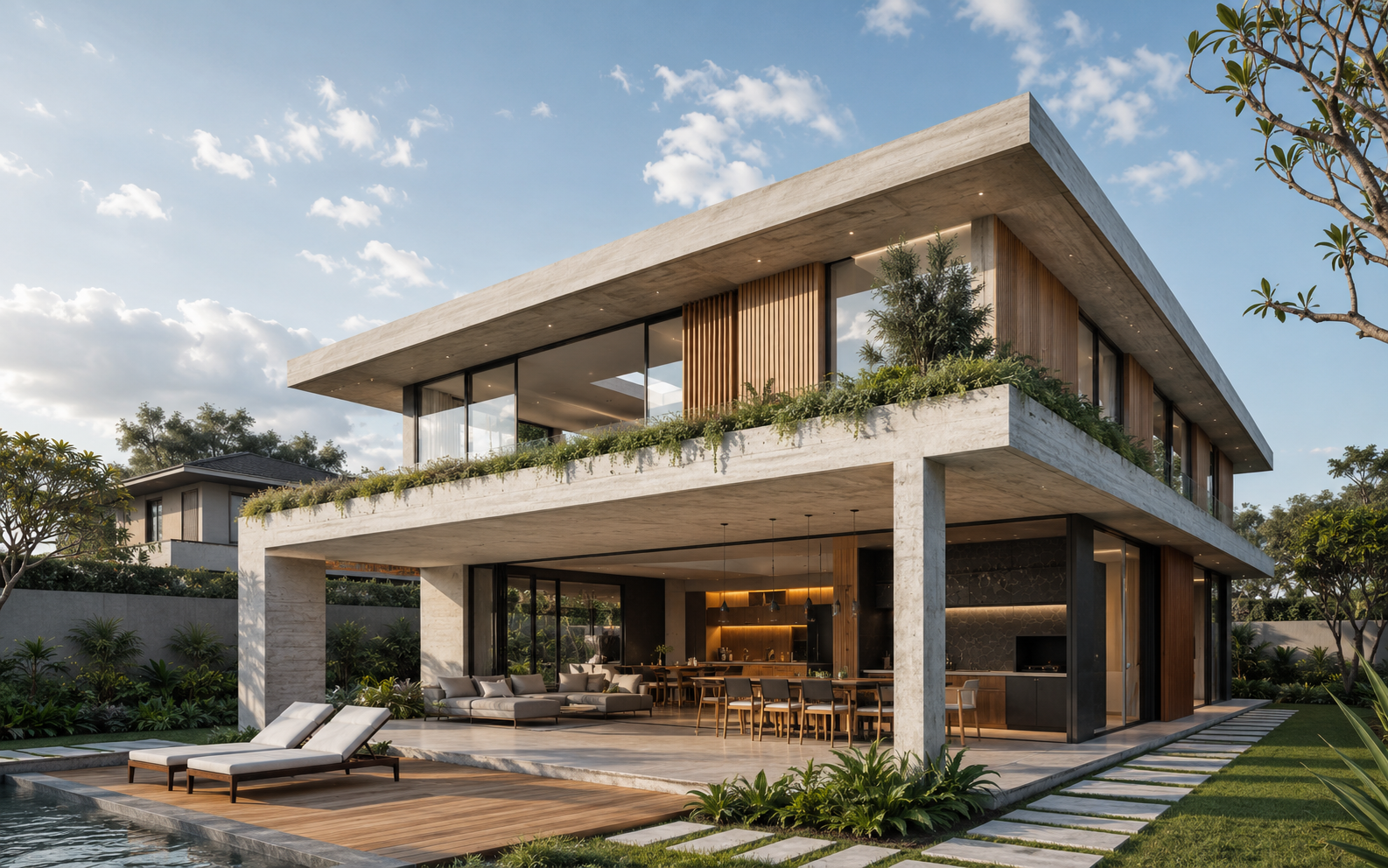 Modelo BIM de residência em concreto armado